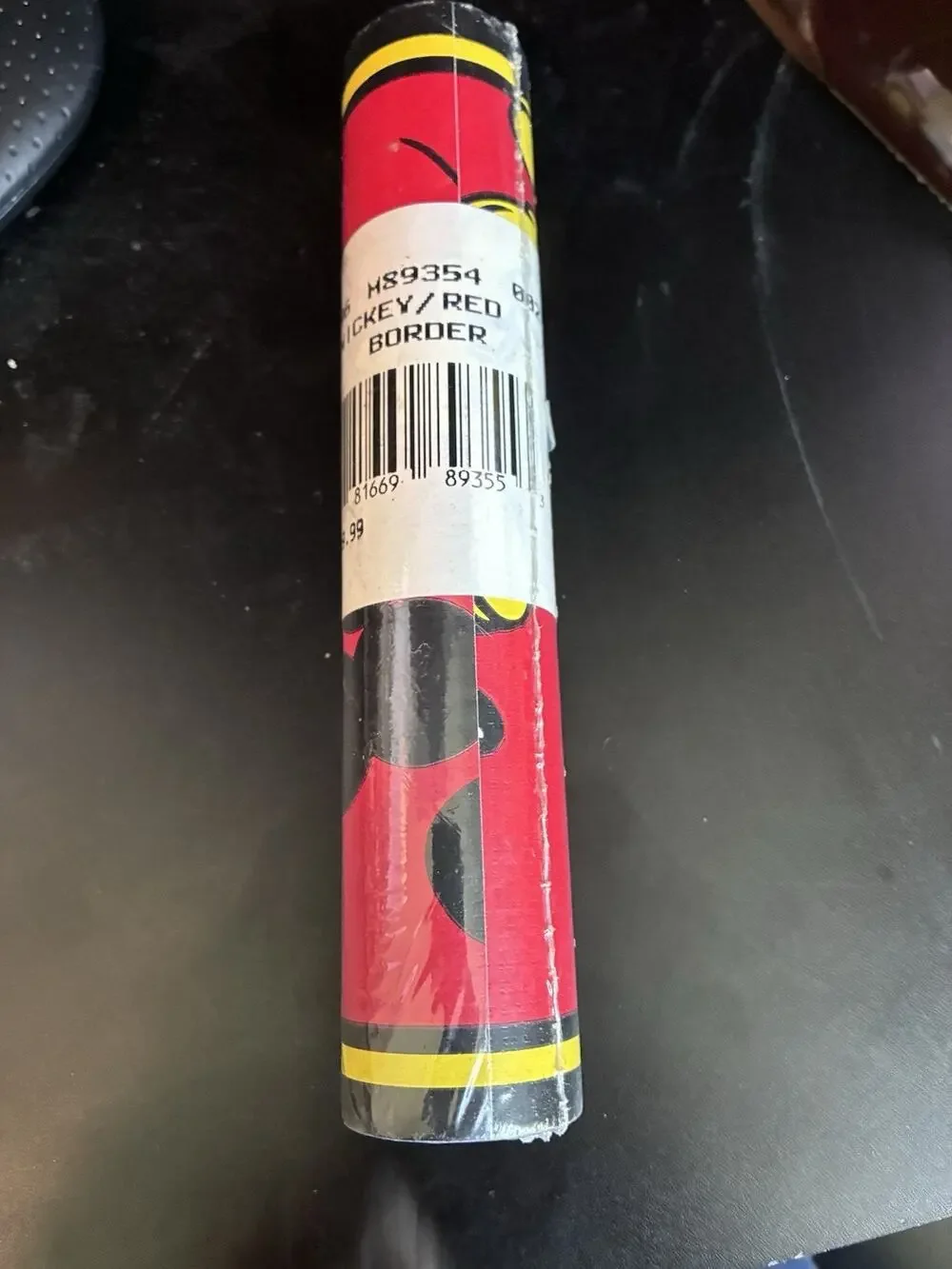 VTG Disney MICKEY MOUSE Classic Wallpaper Border Roll 5 Yards Red Black Yellow